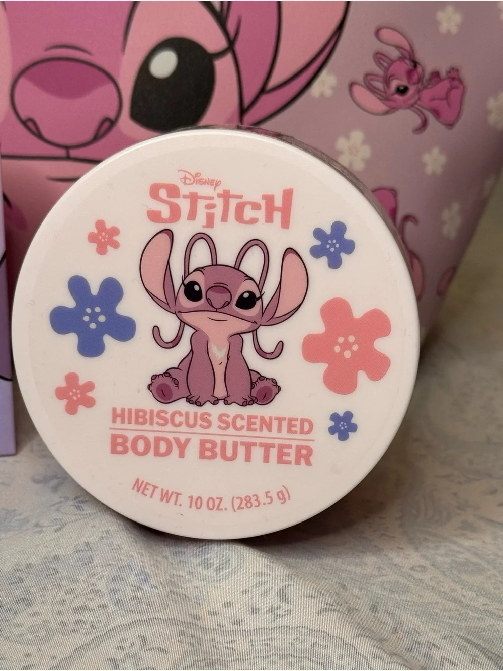 Disney Pink Stitch Kids Cosmetic Bag & Body Butter Gift Set